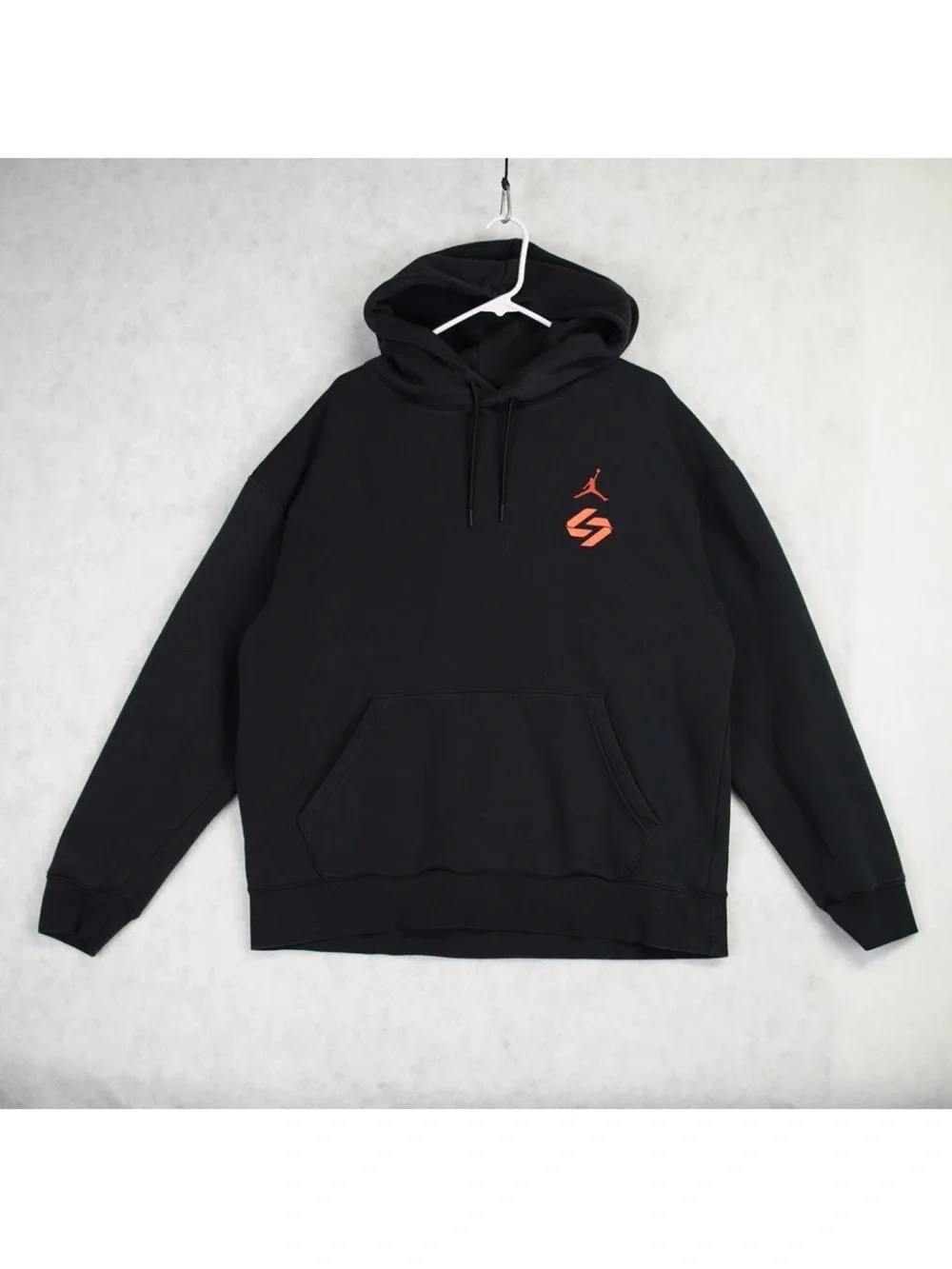 Air Jordan X Luka Logo Pullover Hoodie Mens Size XL Black Red Logo Street Y2K
